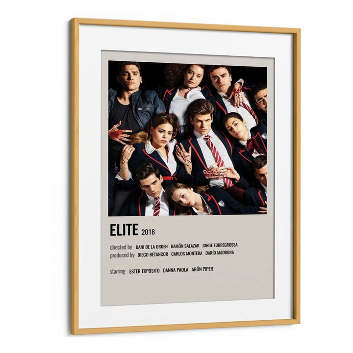 Elite 2018 Movie Posters in Oak Wood Frame With Mount