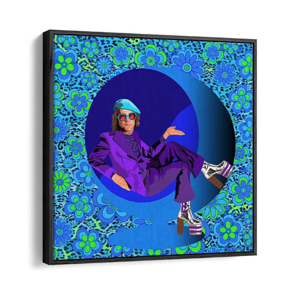 Elton By Lynnda Rakos Pop Art Paintings Pop Art Prints in Black Floater Frame