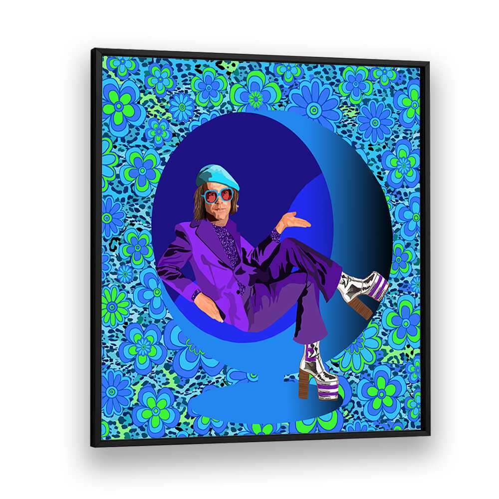 Elton By Lynnda Rakos Pop Art Paintings Pop Art Prints in Black Plain Frame