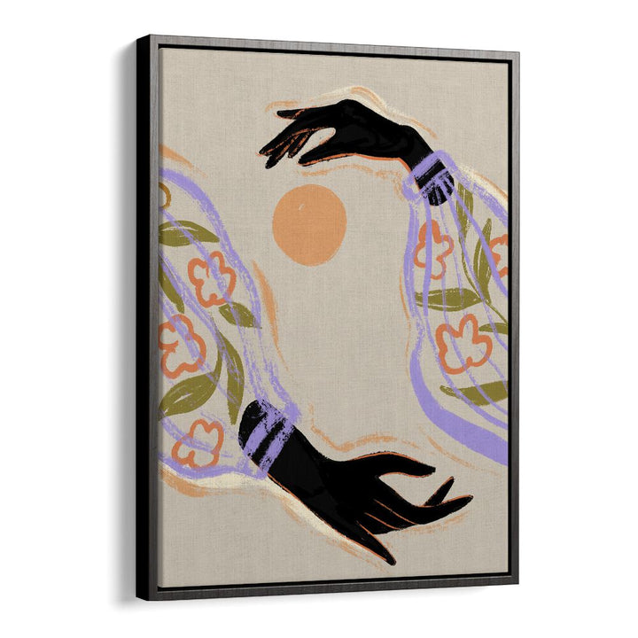 Embrace The Sun By Arty Guava Wall Art Prints in Black Floater Frame