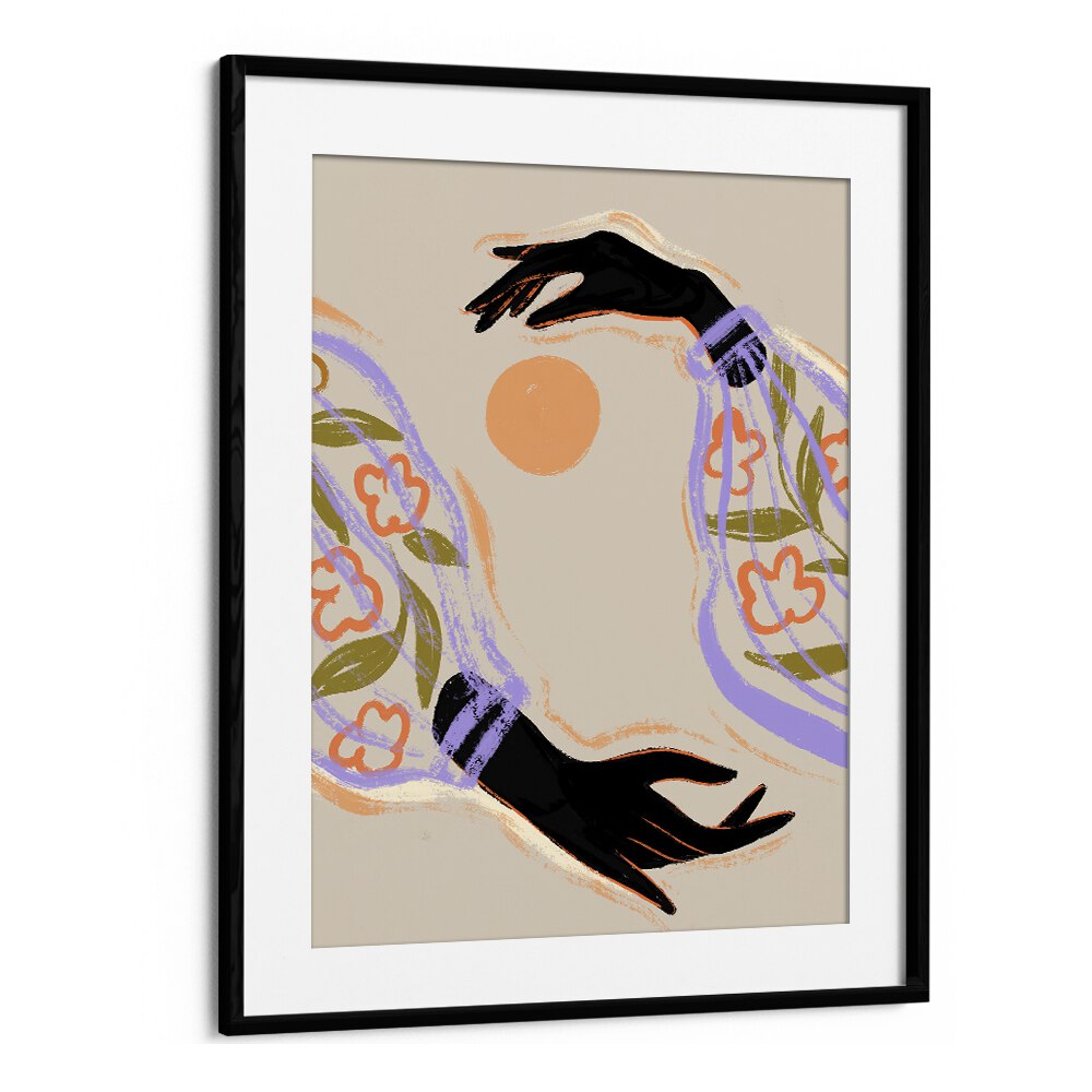 Embrace The Sun By Arty Guava Wall Art Prints in Black Frame With Mount