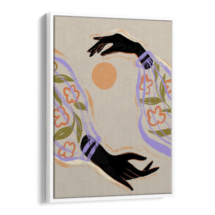 Embrace The Sun By Arty Guava Wall Art Prints in White Floater Frame