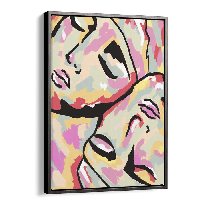 Emotional Orientation By Uma Gokhale Abstract Paintings in Black Floater Frame