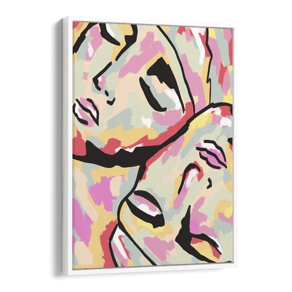 Emotional Orientation By Uma Gokhale Abstract Paintings in White Floater Frame