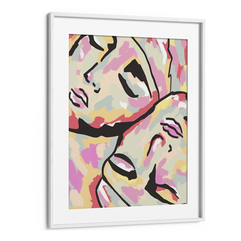 Emotional Orientation By Uma Gokhale Abstract Paintings in White Frame With Mount