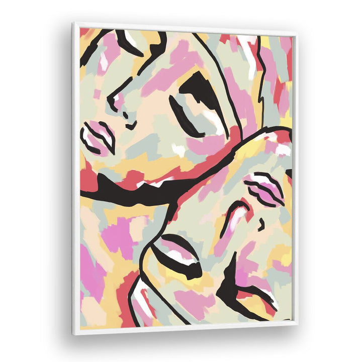 Emotional Orientation By Uma Gokhale Abstract Paintings in White Plain Frame