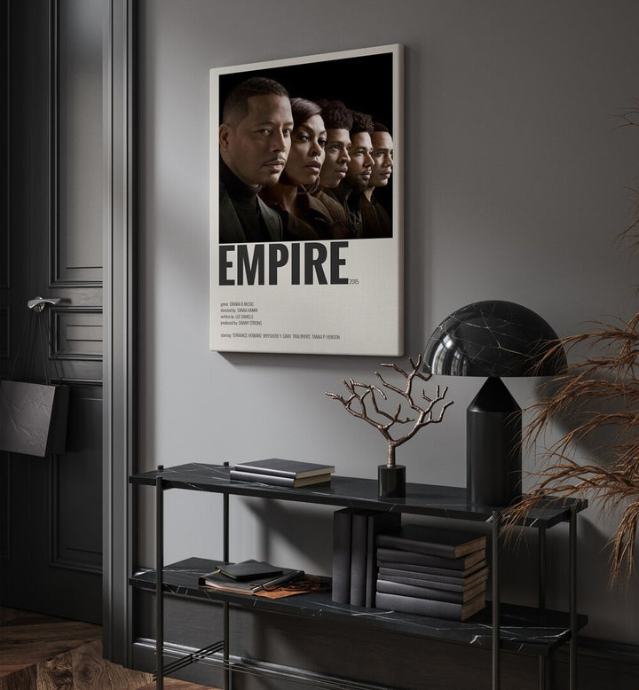 Empire 2015 II Movie Posters in Gallery Wrap hanging on wall above console table beside door and window