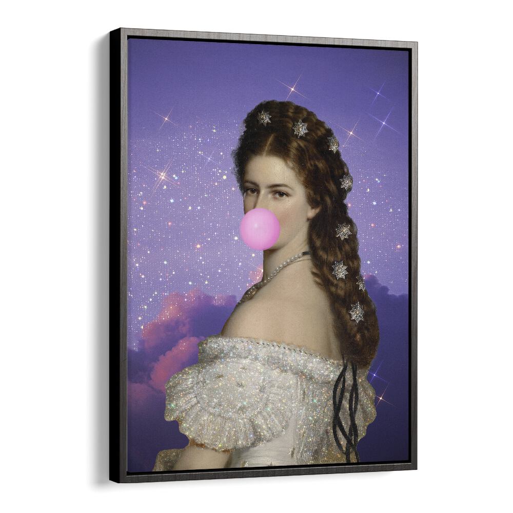 Empress Elisabeth Bubble Gum Portrait I By Grace Digital Art Co Altered Art Prints in Black Floater Frame