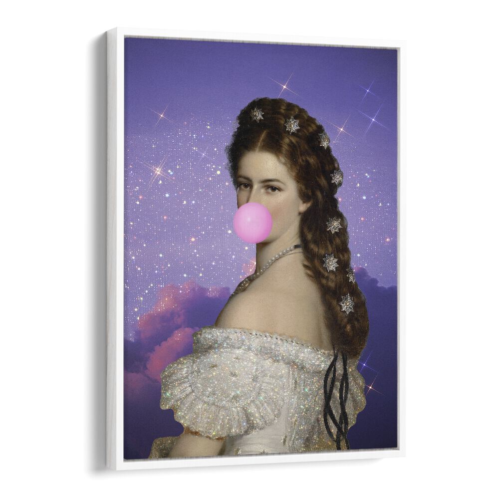 Empress Elisabeth Bubble Gum Portrait I By Grace Digital Art Co Altered Art Prints in White Floater Frame