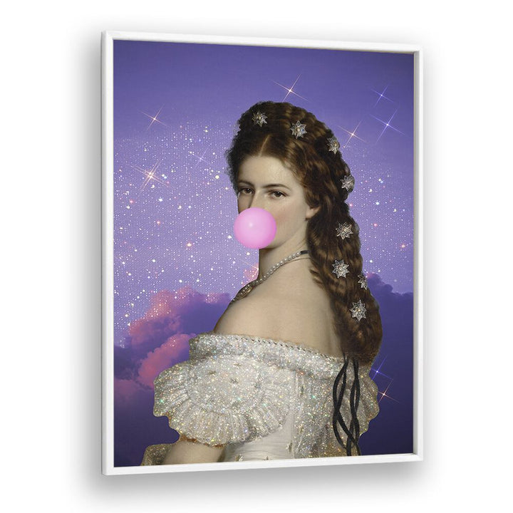 Empress Elisabeth Bubble Gum Portrait I By Grace Digital Art Co Altered Art Prints in White Plain Frame