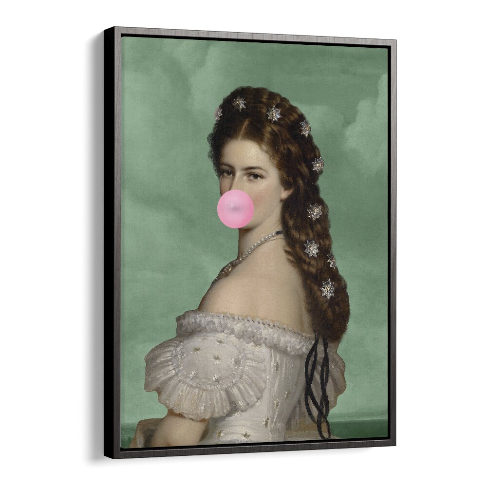 Empress Elisabeth Bubble Gum Portrait II By Grace Digital Art Co Altered Art Prints in Black Floater Frame