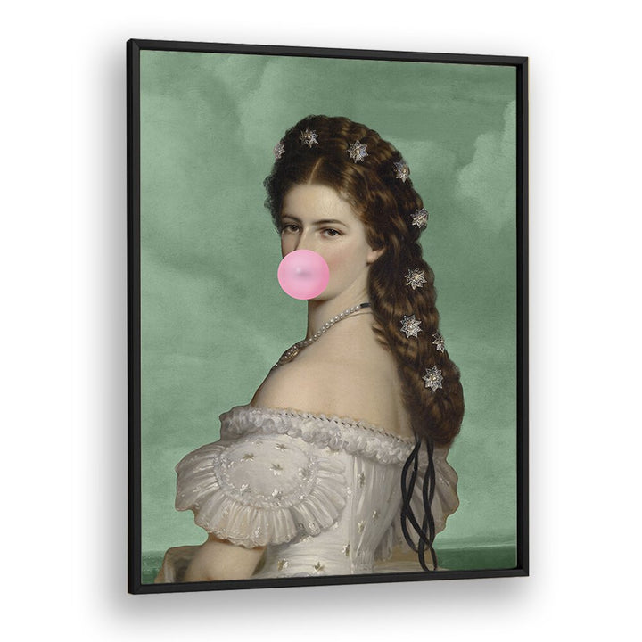 Empress Elisabeth Bubble Gum Portrait II By Grace Digital Art Co Altered Art Prints in Black Plain Frame