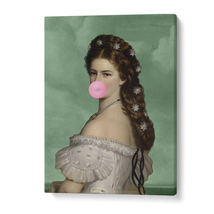 Empress Elisabeth Bubble Gum Portrait II By Grace Digital Art Co Altered Art Prints in Gallery Wrap