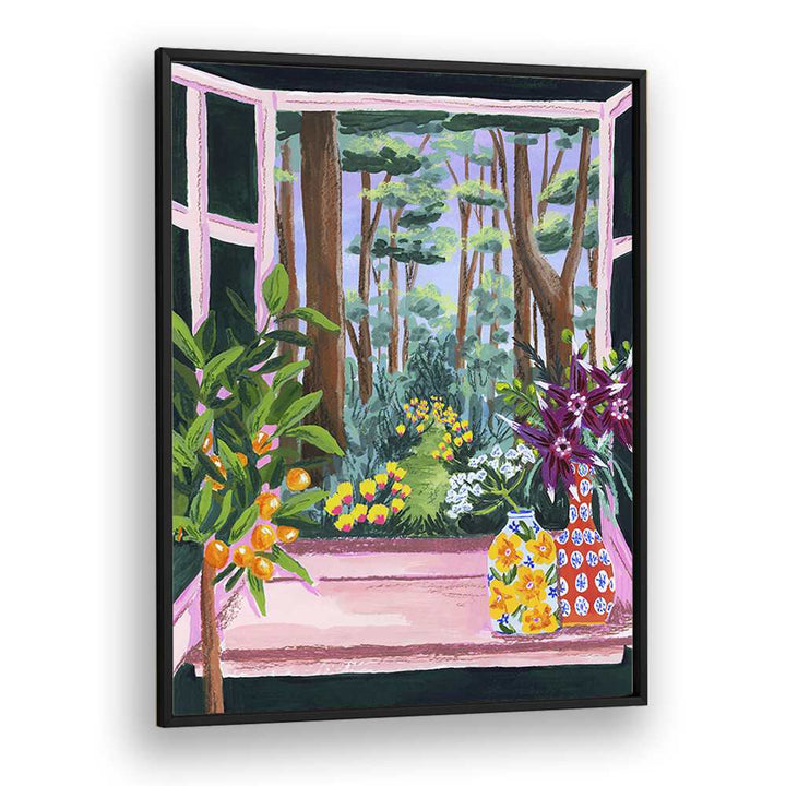 Enchanted Garden By Sarah Gesek Landscape Art Prints in Black Plain Frame