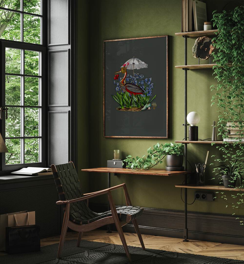Whimsical ENCHANTED FOREST II, ANIMAL PAINTINGS, showcases a vibrant scene perfect for nature lovers' decor.