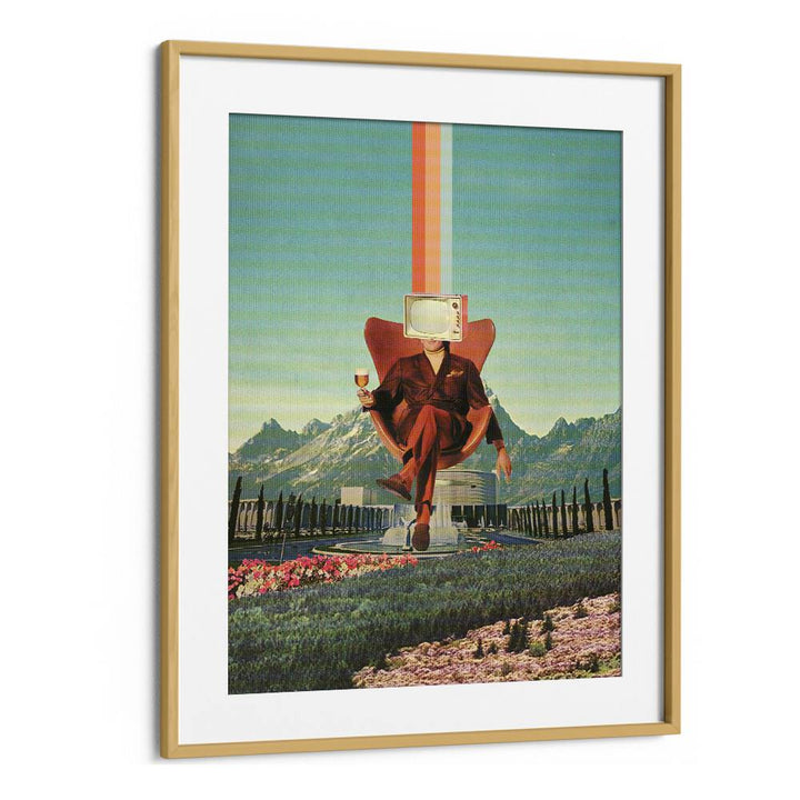 Enemy By Frank Moth Surreal Art Prints Surrealism in Oak Wood Frame With Mount