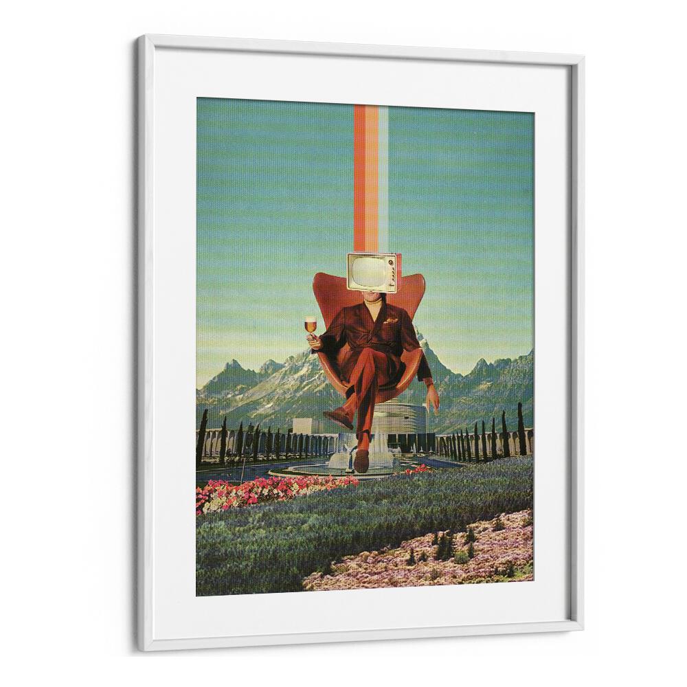 Enemy By Frank Moth Surreal Art Prints Surrealism in White Frame With Mount