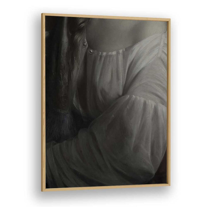 Enshrouded Arm Gothic Wall Art Prints in Oak Wood Plain Frame