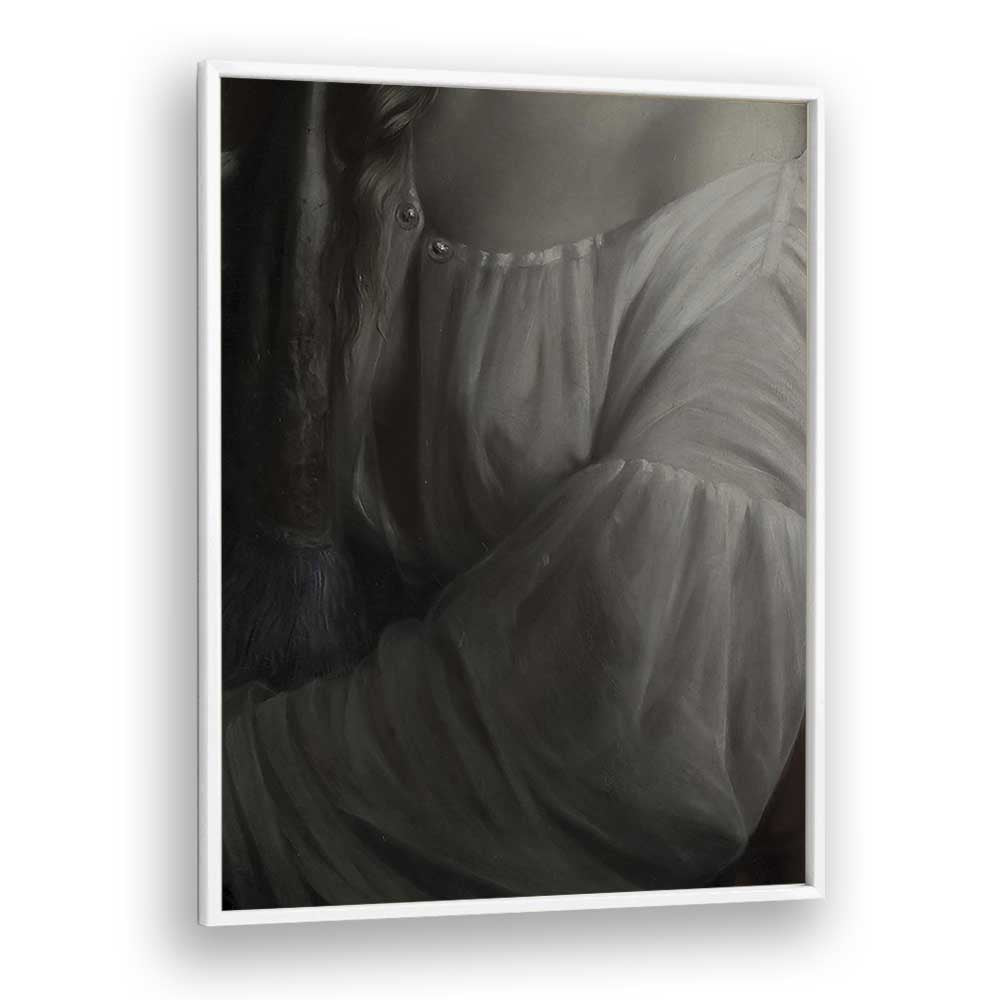 Enshrouded Arm Gothic Wall Art Prints in White Plain Frame