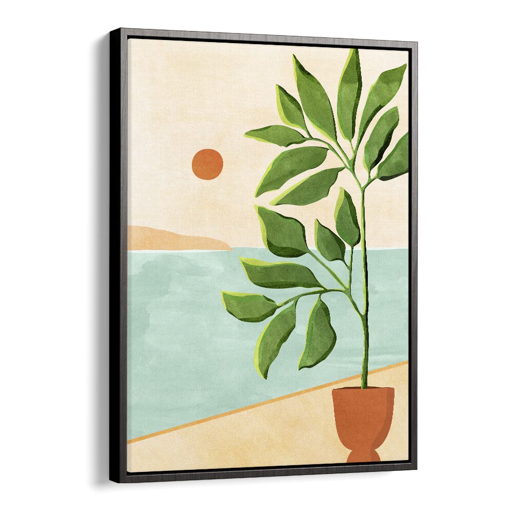 Escape to the Coast by Kristian Gallagher Botanical Flower Paintings Floral Paintings in Black Floater Frame