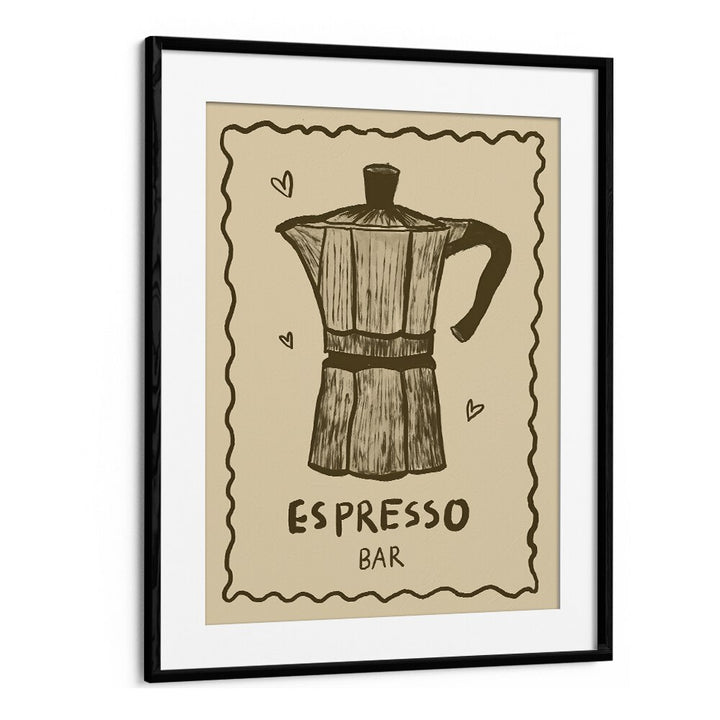 Espresso Bar by Studio Dolci Kitchen Art Prints in Black Frame With Mount