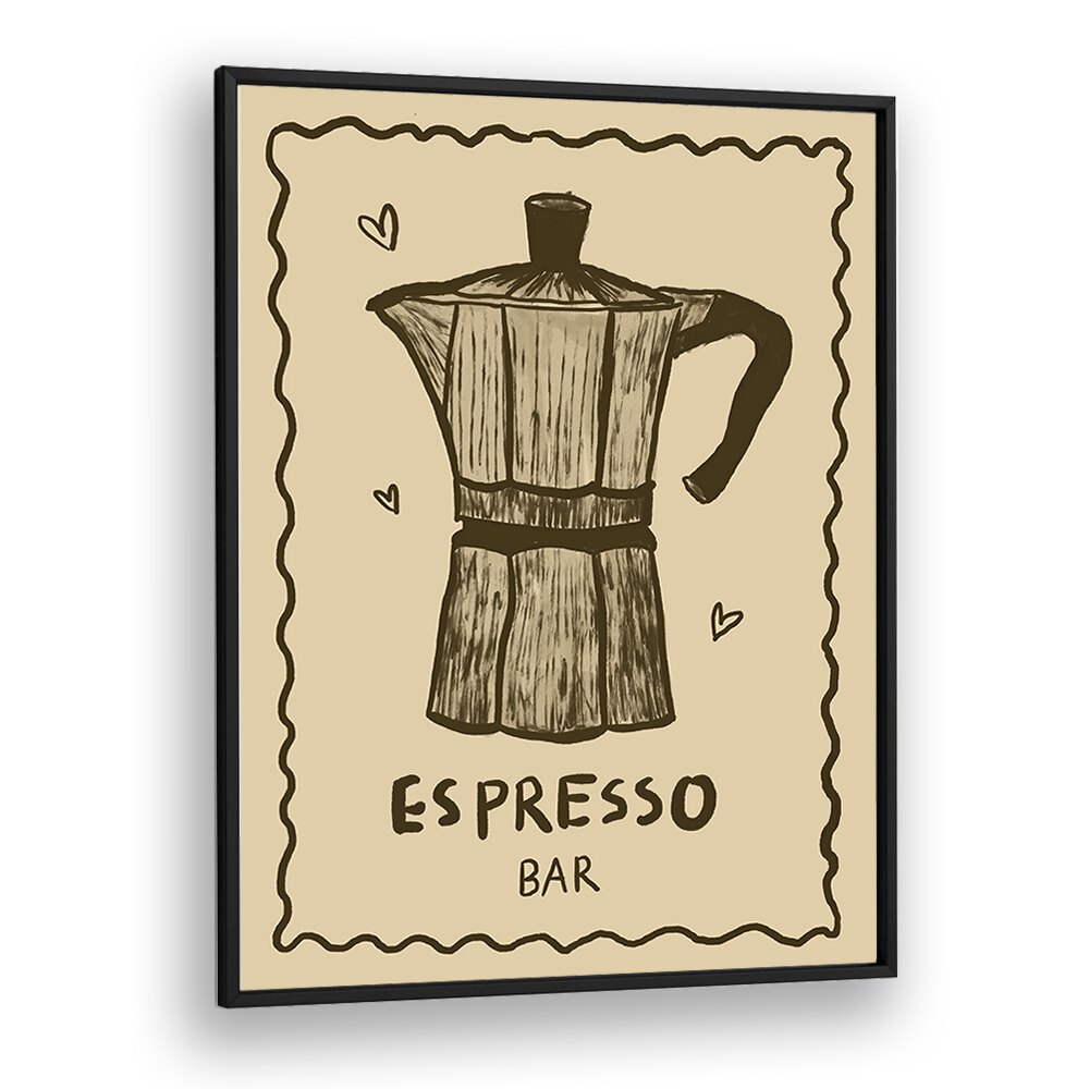 Espresso Bar by Studio Dolci Kitchen Art Prints in Black Plain Frame