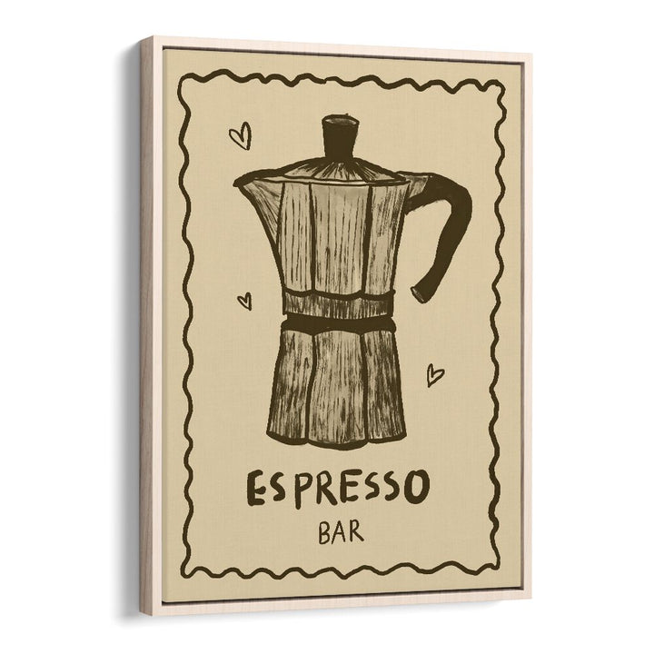 Espresso Bar by Studio Dolci Kitchen Art Prints in Oak Wood Floater Frame