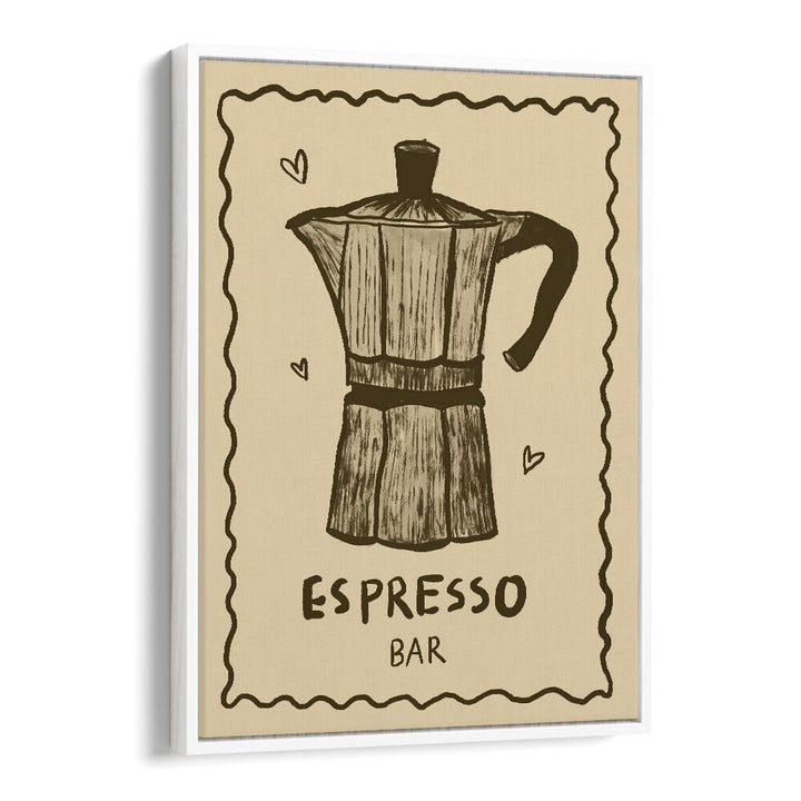 Espresso Bar by Studio Dolci Kitchen Art Prints in White Floater Frame