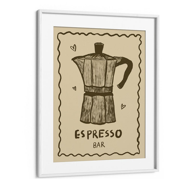 Espresso Bar by Studio Dolci Kitchen Art Prints in White Frame With Mount