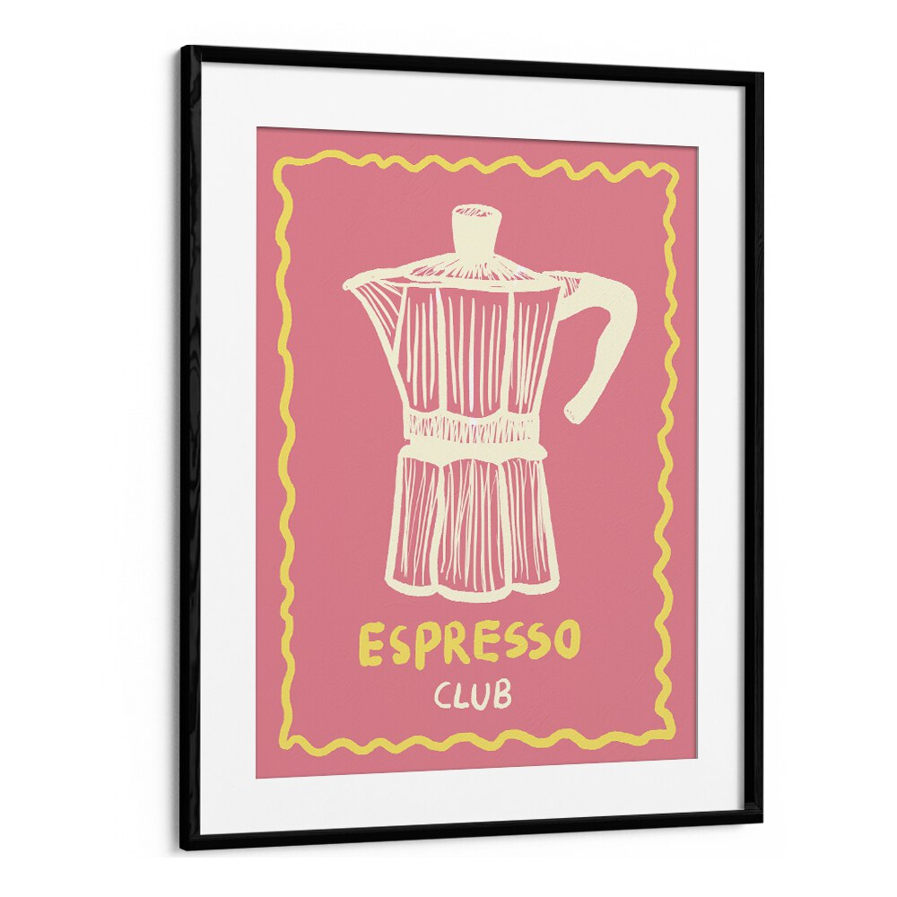 Espresso Club ii by Studio Dolci Kitchen Art Prints in Black Frame With Mount