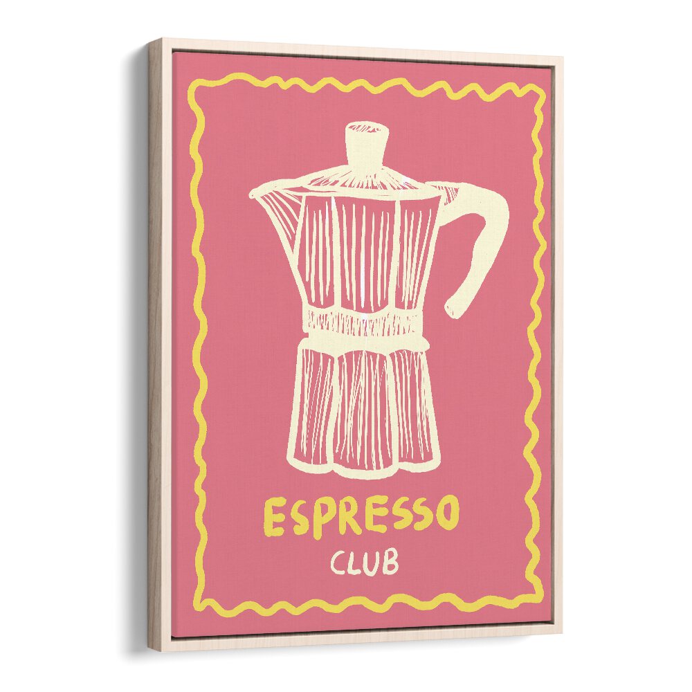 Espresso Club ii by Studio Dolci Kitchen Art Prints in Oak Wood Floater Frame