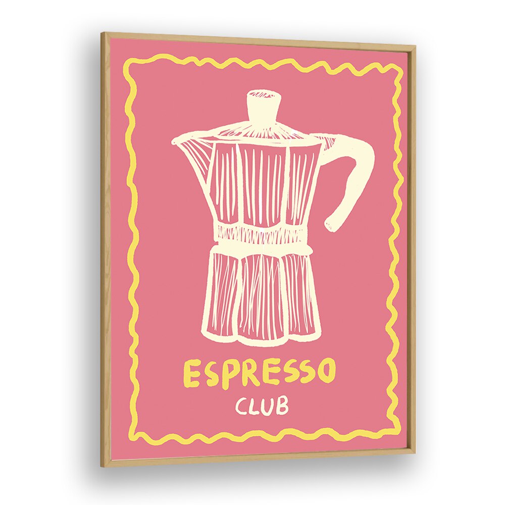 Espresso Club ii by Studio Dolci Kitchen Art Prints in Oak Wood Plain Frame