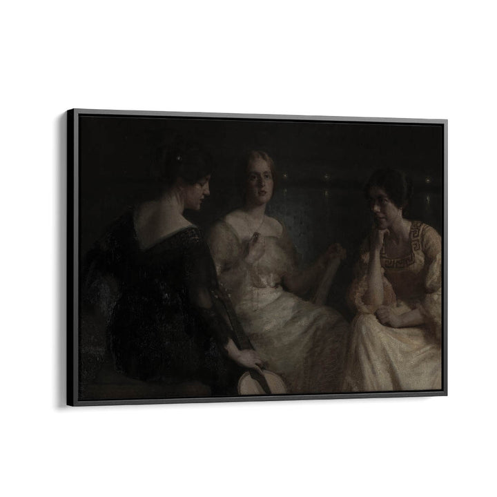 Ethereal Conversations Gothic Wall Art Prints in Black Floater Frame