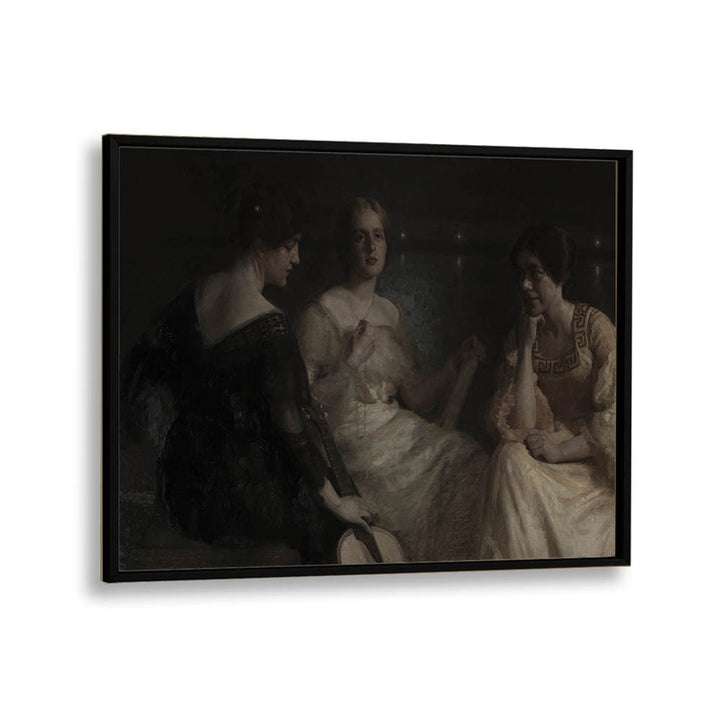 Ethereal Conversations Gothic Wall Art Prints in Black Plain Frame