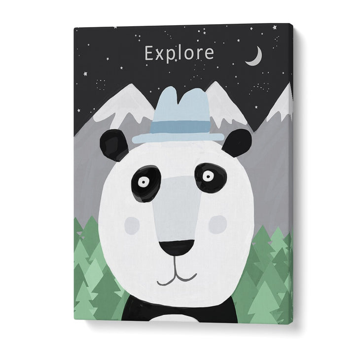 Explore The World With Cute Panda By Carla Daly Kids Painting in Gallery Wrap