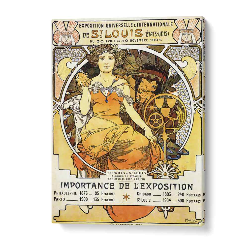 Exposition Universelle Internationale De St Louis 1903 By Alphonse Mucha Vintage Paintings in Gallery Wrap