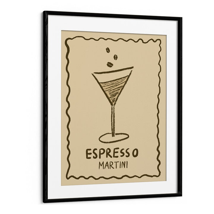 Expresso Martini by Studio Dolci Kitchen Art Prints in Black Frame With Mount