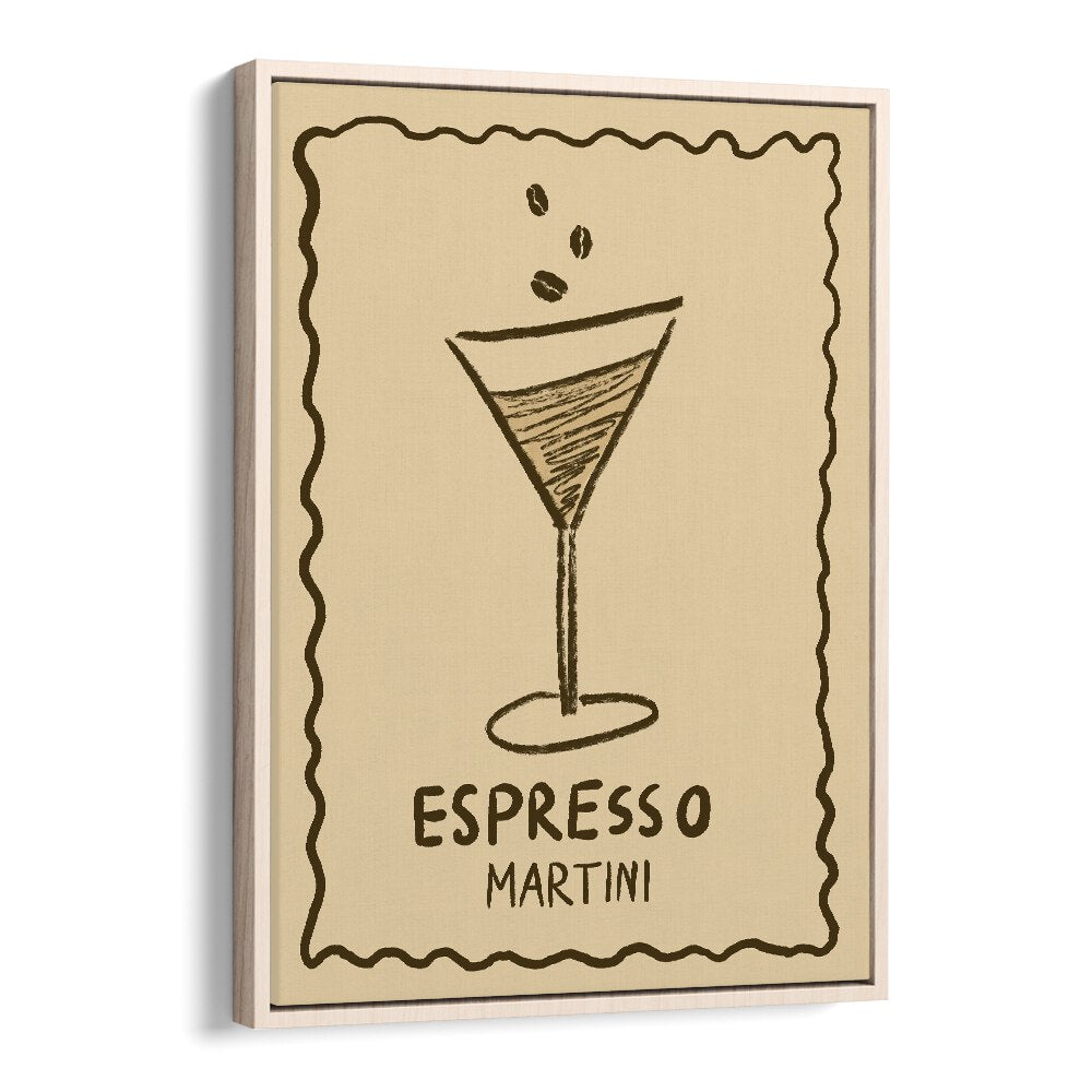 Expresso Martini by Studio Dolci Kitchen Art Prints in Oak Wood Floater Frame