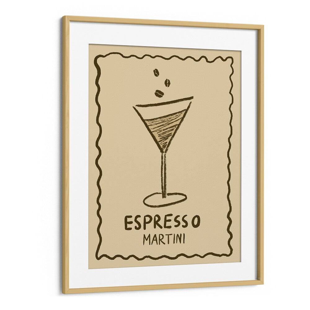 Expresso Martini by Studio Dolci Kitchen Art Prints in Oak Wood Frame With Mount