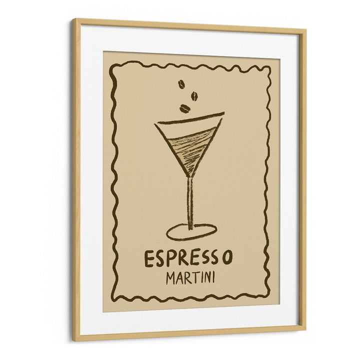 Expresso Martini by Studio Dolci Kitchen Art Prints in Oak Wood Frame With Mount