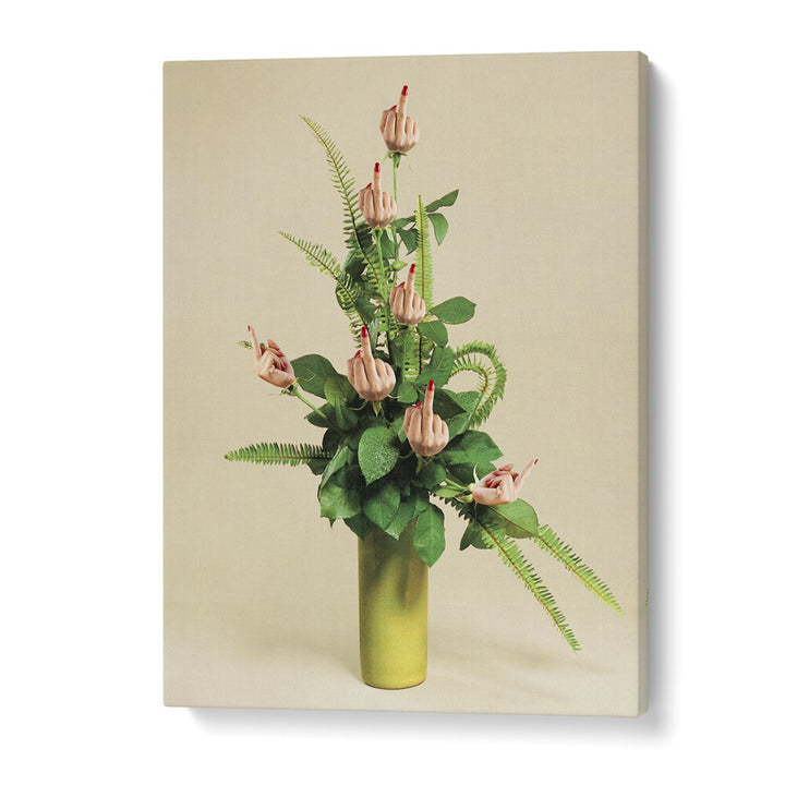 F U Bouquet Surreal Painting Artwork in Gallery Wrap
