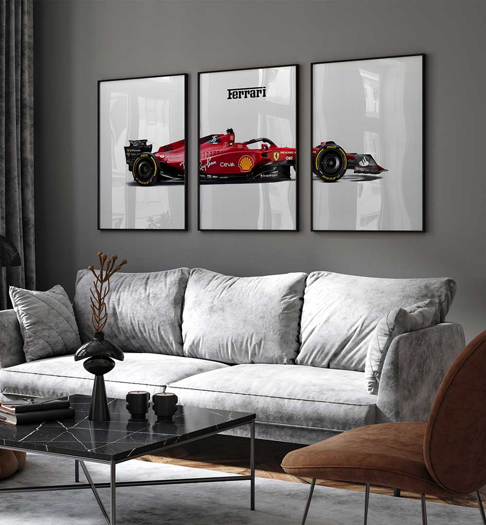 F1 FERRARI 16 II SET , SET OF 3 PAINTINGS