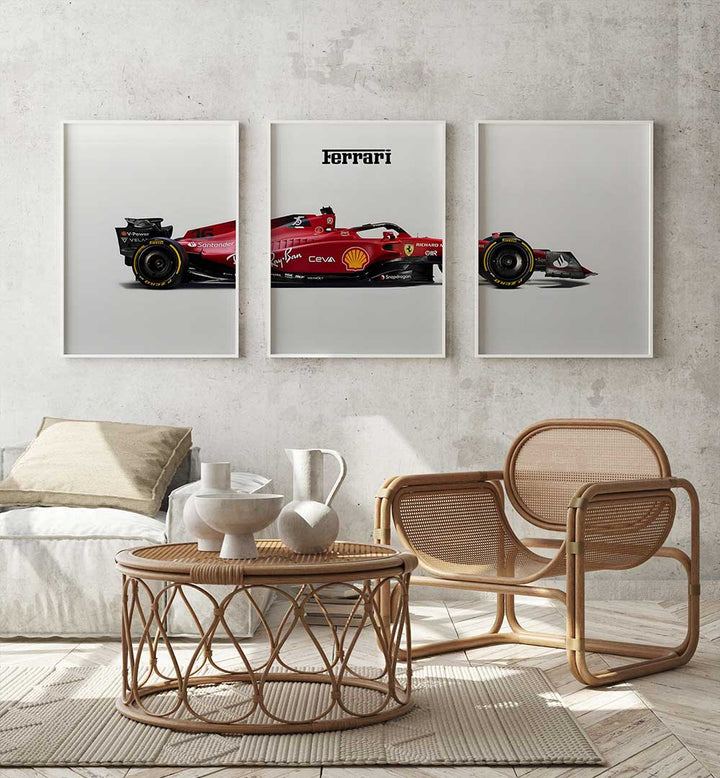 F1 FERRARI 16 II SET , SET OF 3 PAINTINGS