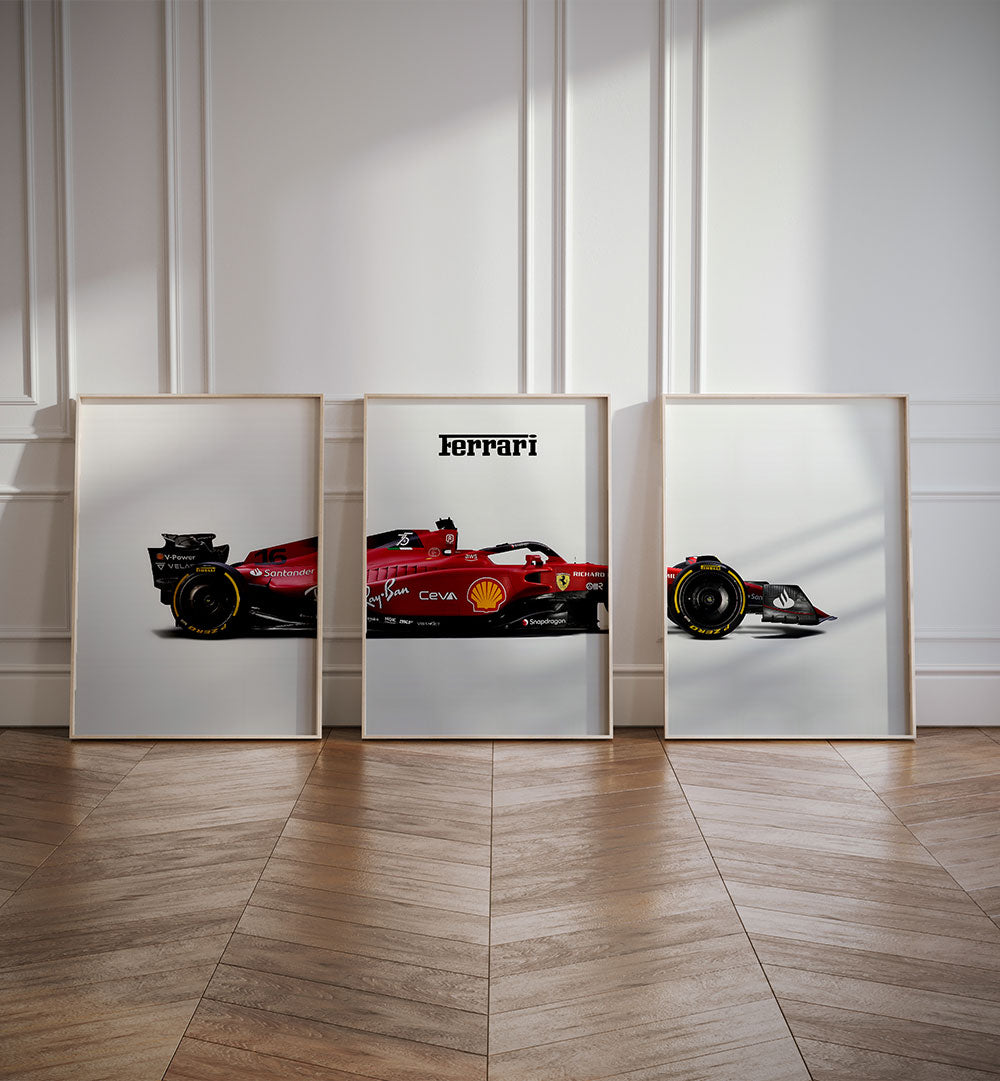 F1 FERRARI 16 II SET , SET OF 3 PAINTINGS