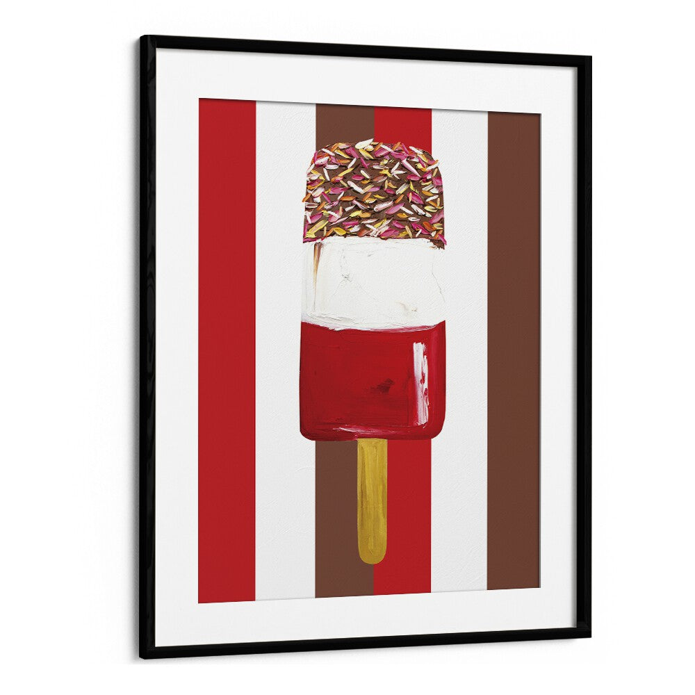 Fab Stripes Pop Art Artwork in Black Frame With Mount