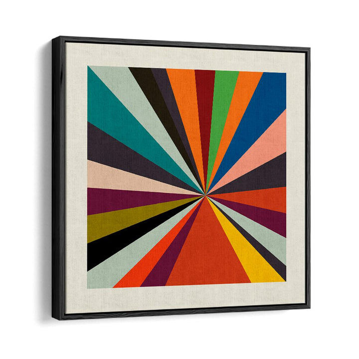 Faces Stripes Minimal Abstract Art Artwork in Black Floater Frame