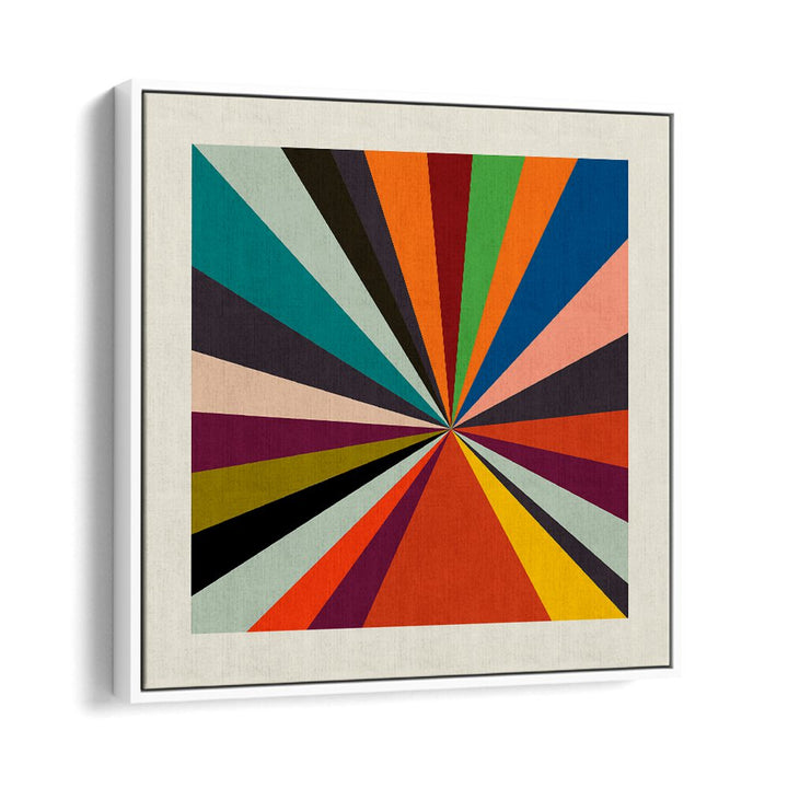 Faces Stripes Minimal  Abstract Art Artwork  in White Floater Frame