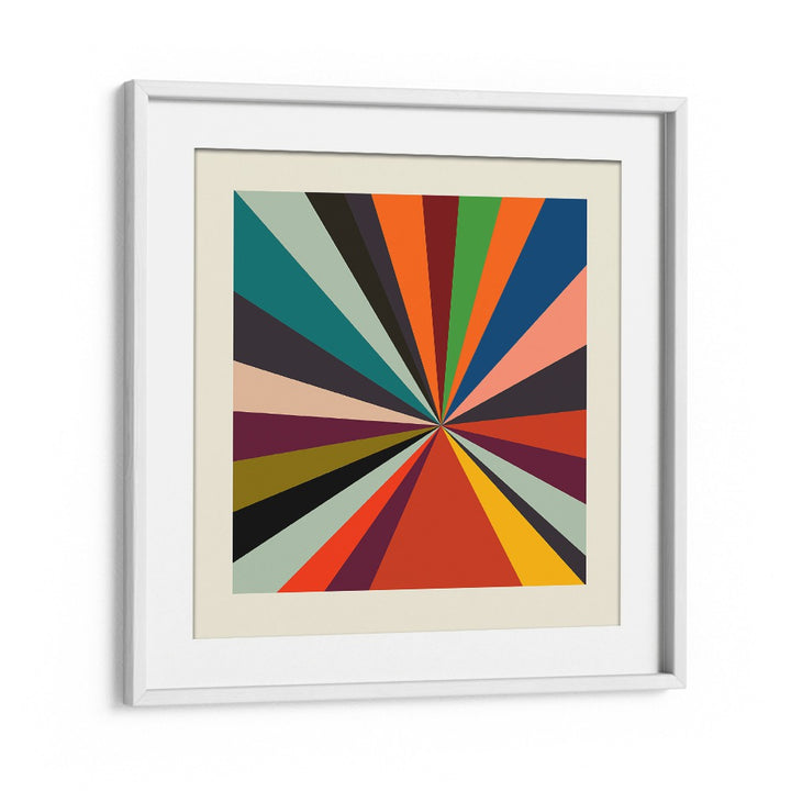 Faces Stripes Minimal  Abstract Art Artwork  in White frame With Mount