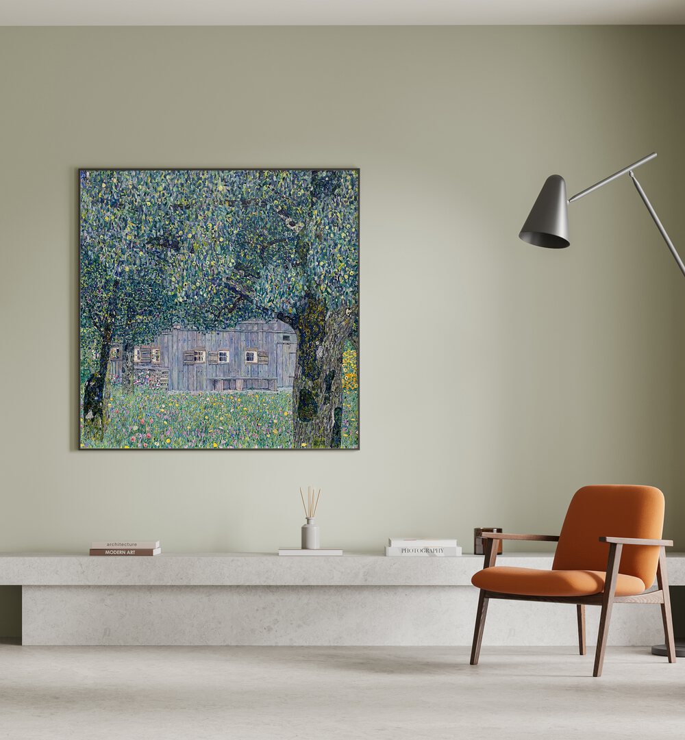 FARMHOUSE IN UPPER AUSTRIA (1911-1912) , VINTAGE PAINTINGS