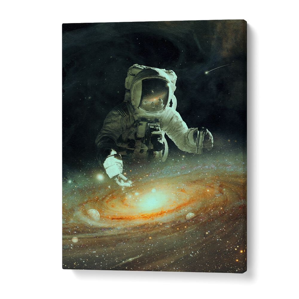 Feeding The Abyss By Francis Minoza Astronaut & Nasa Paintings, Space Art Prints Artwork in Gallery Wrap
